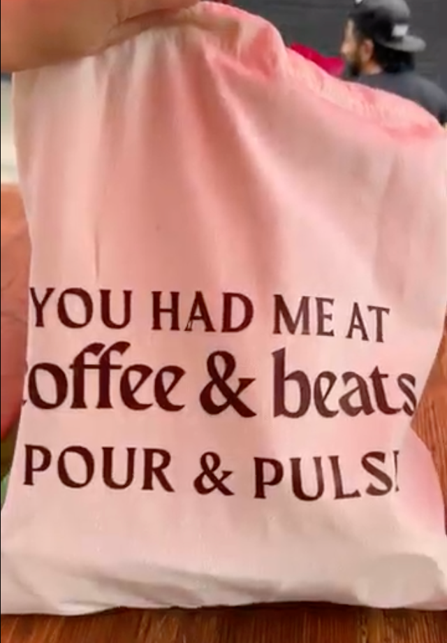 Coffee & Beats Tote Bag- Canvas